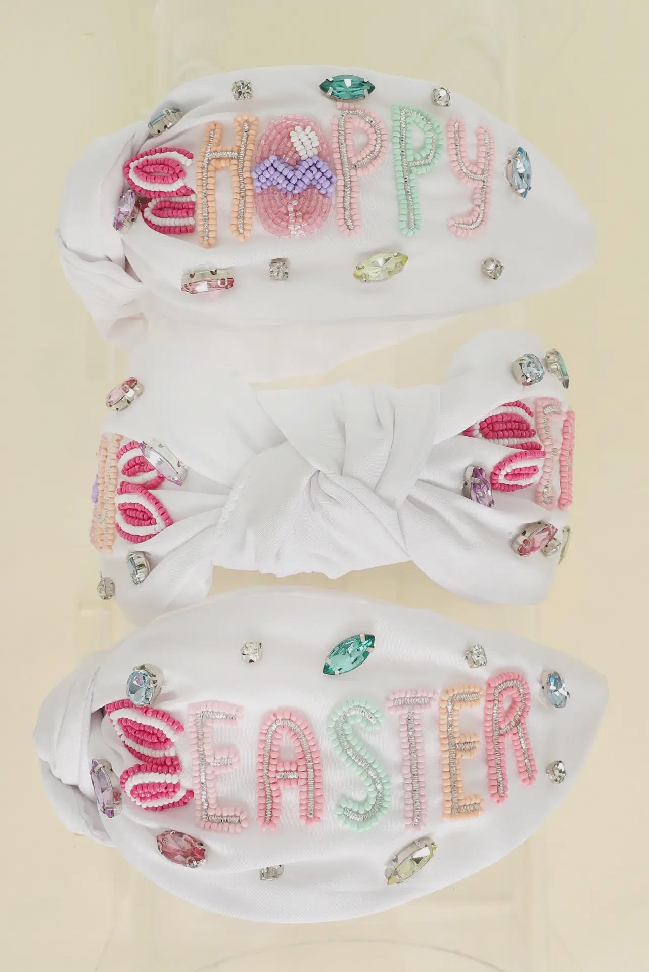 Hoppy Easter Bunny Beaded Rhinestone Headband