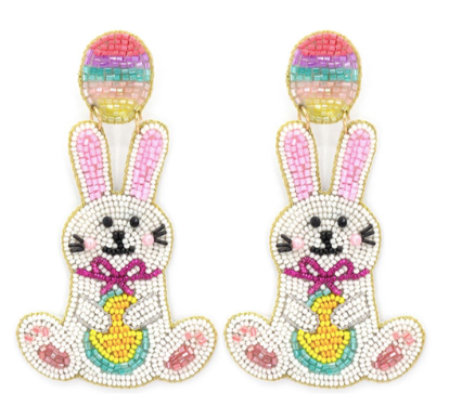 Beaded Easter Bunny Earrings