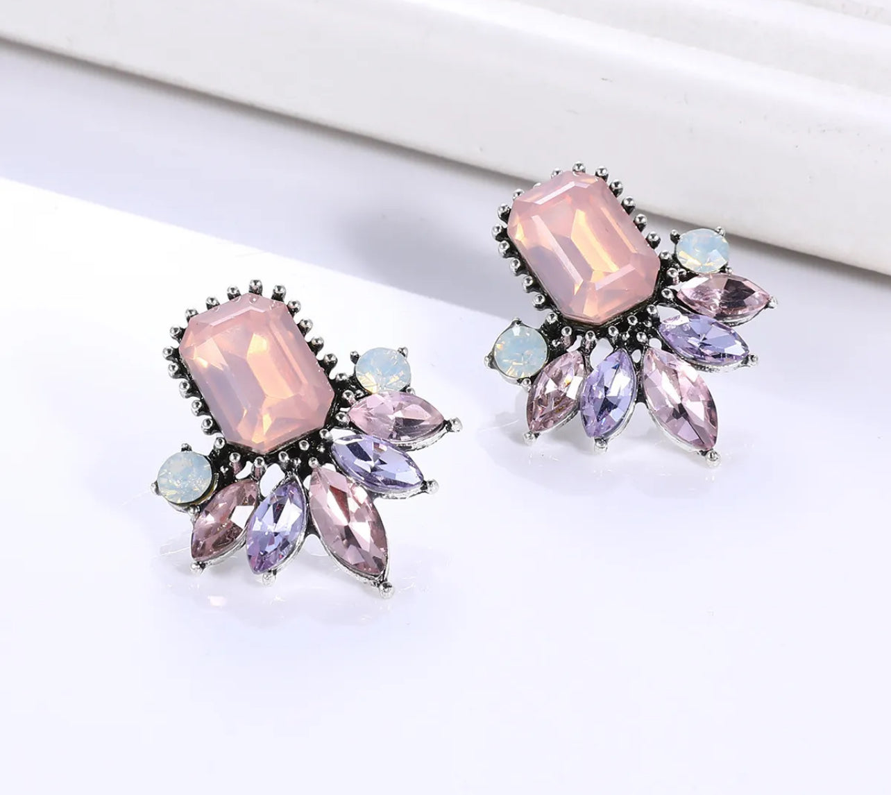 Pastel Gem Post Jeweled Earrings