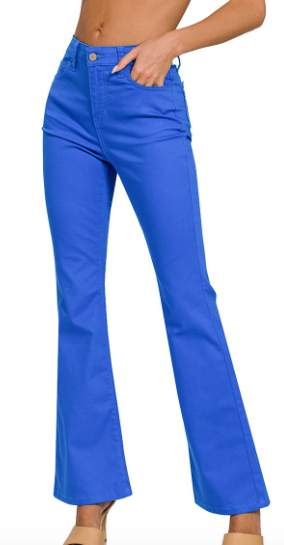 HIGH-RISE BOOTCUT BLUE DENIM PANTS