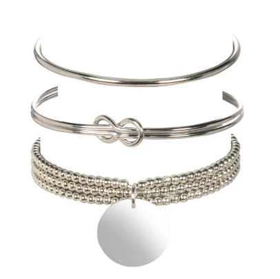 Three Piece Silver Bracelet Set