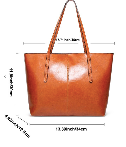 Vegan Leather Camel Large Capacity Tote Bag