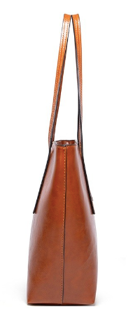 Vegan Leather Camel Large Capacity Tote Bag