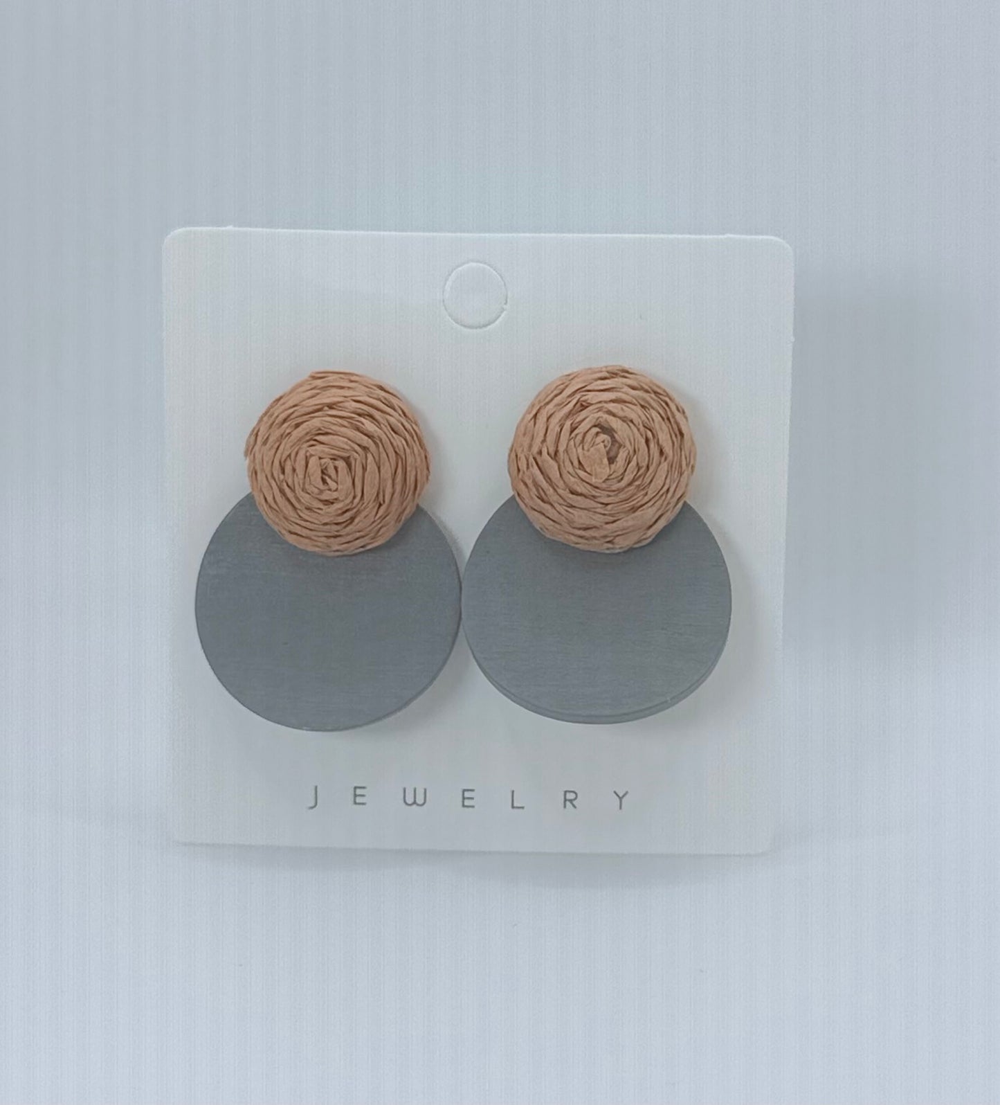 Stained Blue Wooden Post Earrings