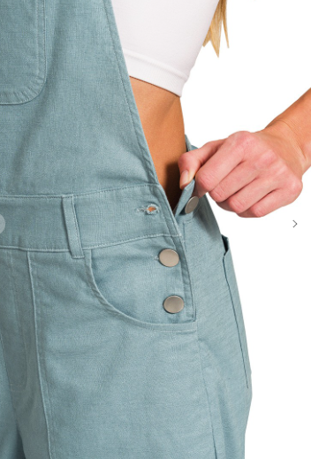 Relaxed Fit Woven Spaghetti Strap Overalls