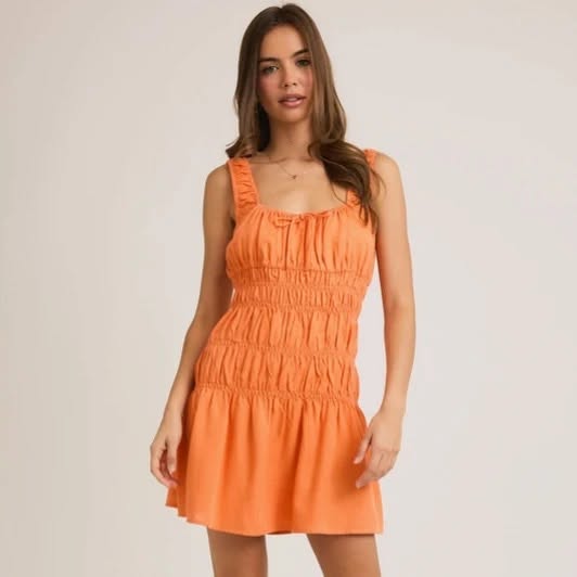 Orange Sleeveless Mini Dress