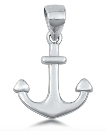 925 Sterling Silver Simple Polished Anchor Shaped Pendant