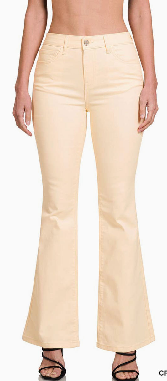 Butter Yellow High Rise Bootcut Denim Jeans