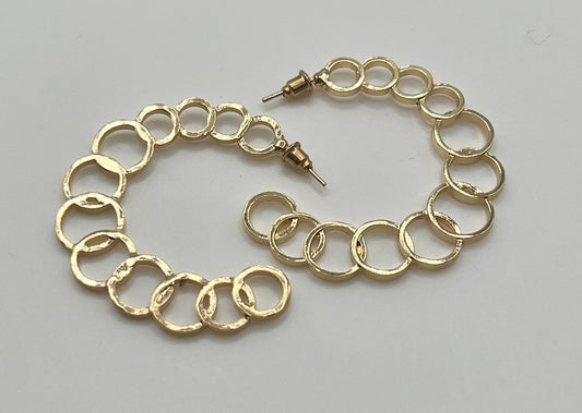Fashion Gold Link Hoop Earrings