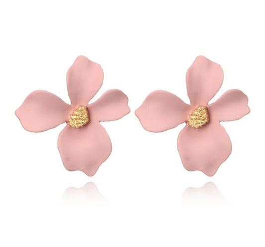 Pale Pink Floral Post Earring