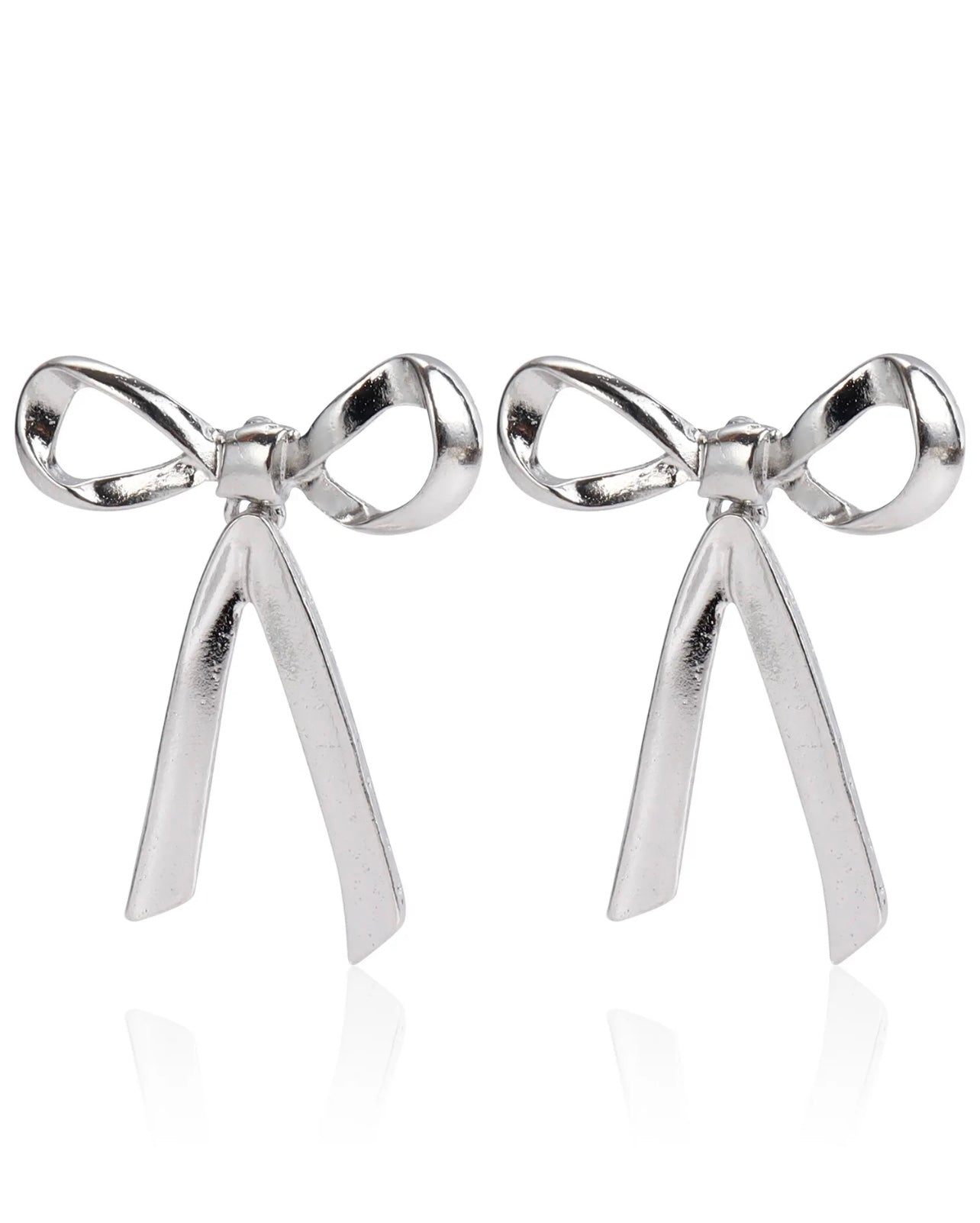 Fashion Silver Bow Earrings