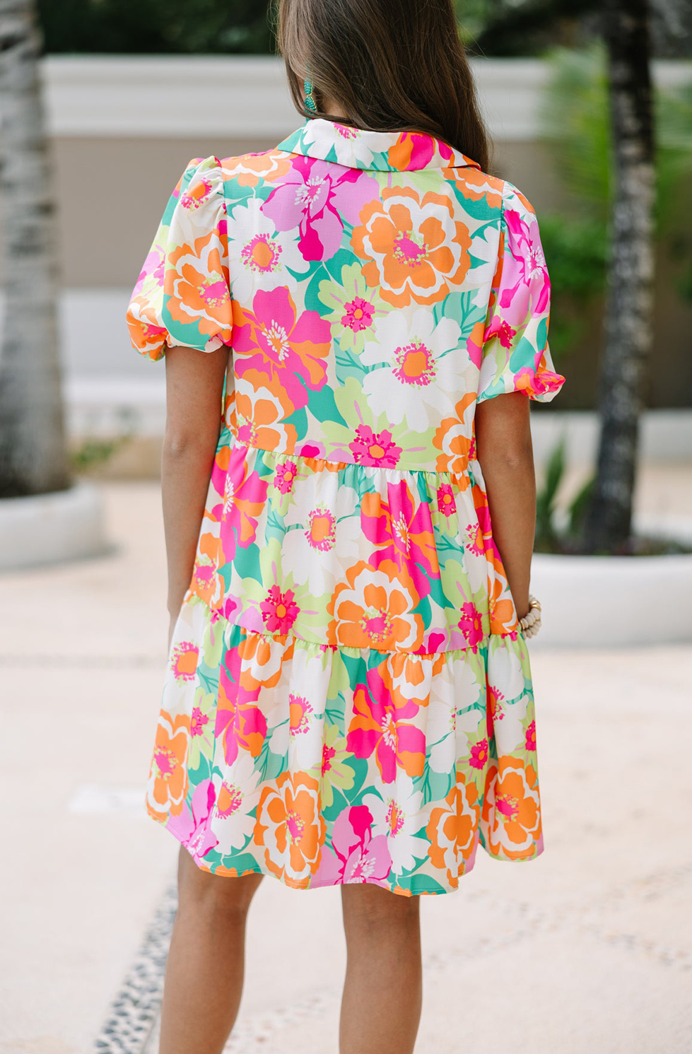 Floral Print Button Dress
