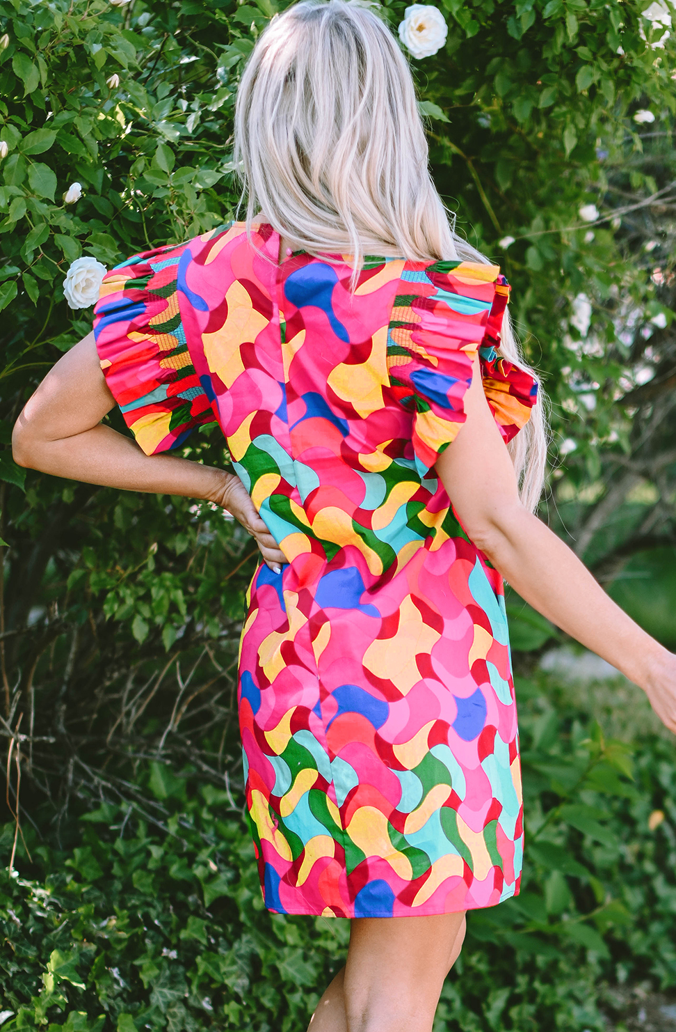 Abstract Color Print Dress