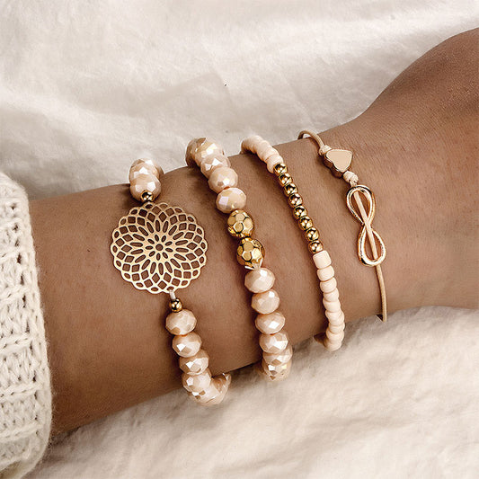 4 Piece Stretch Beaded Bracelet Set