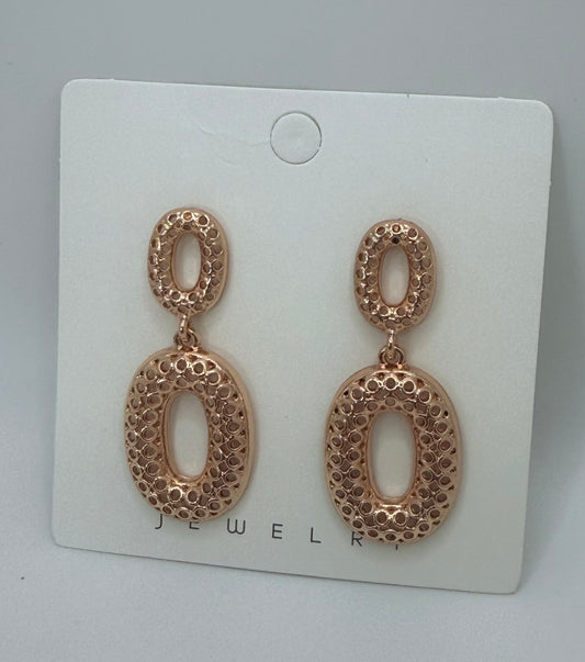 Textured Gold Dangle Post Earrings