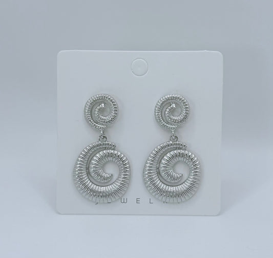 Dangle Seashell  Fashion Silver Post Earrings