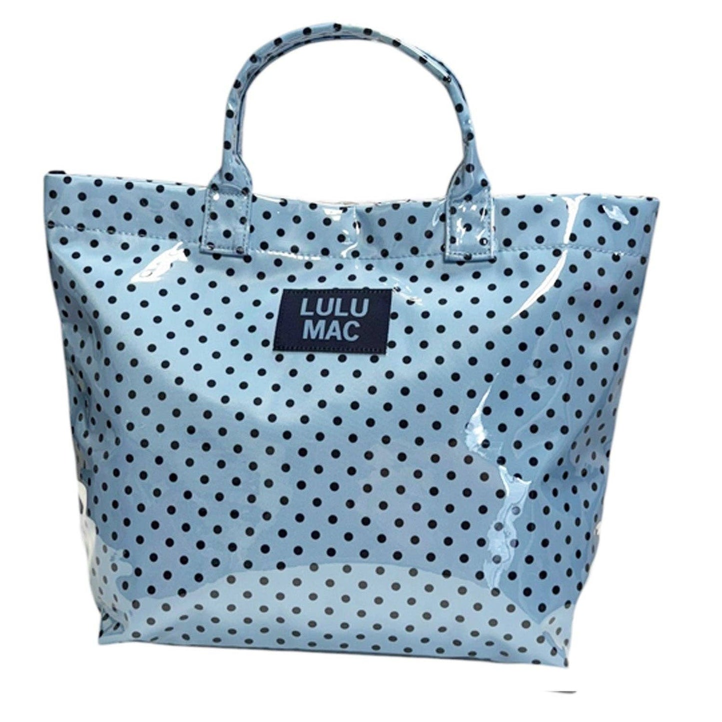 Blue Polka Dot Lulu Mac Plastic Coated Tote Bag