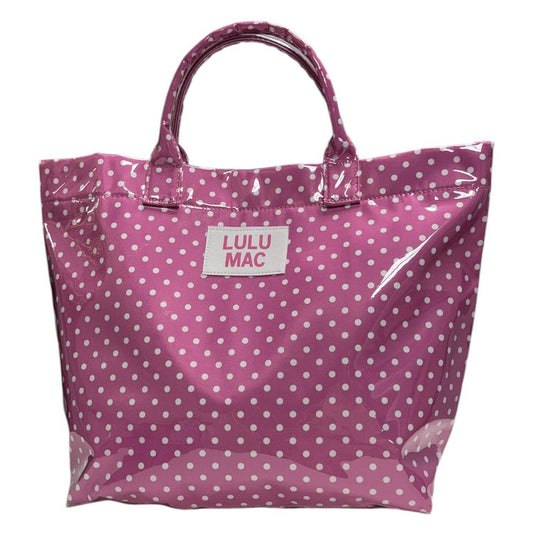 Pink and White Polka Dot Lulu Mac Plastic Coated Tote Bag