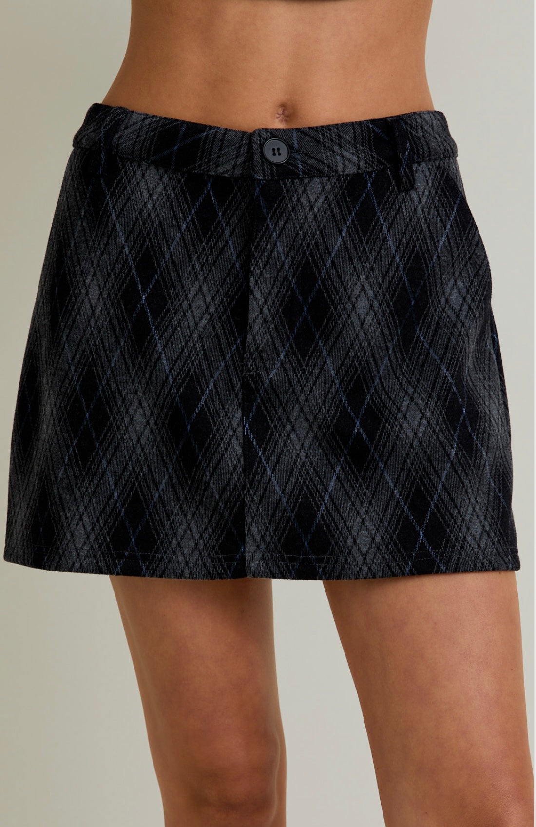 Low Waist Purple and Black Mini Skirt