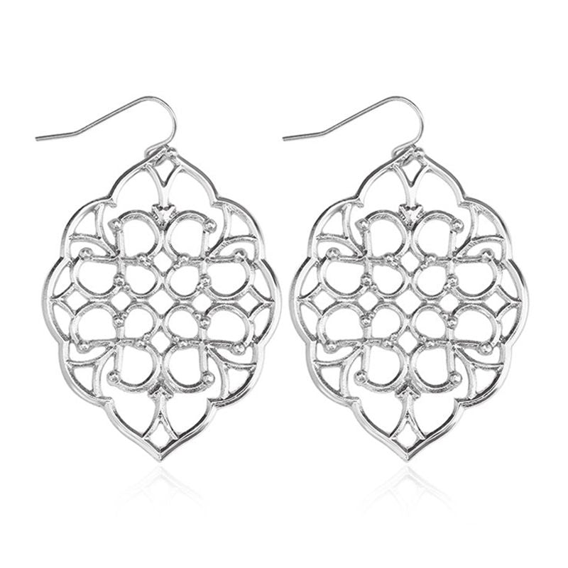 Silver Fashion Filigree Earrings