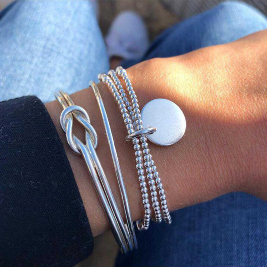 Three Piece Silver Bracelet Set